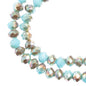 Crystal Lane DIY Rondelle 2 Strand 7in (apx78pcs) 4x6mm Opaque Blue w/Half Champagne Luster