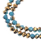 Crystal Lane DIY Rondelle 2 Strand 7in (apx78pcs) 4x6mm Opaque Dark Blue w/Half Gold Iris