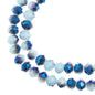 Crystal Lane DIY Rondelle 2 Strand 7in (apx78pcs) 4x6mm Opaque Light Blue w/Half Blue Iris