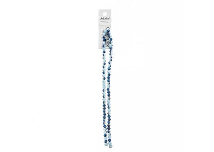 Crystal Lane DIY Rondelle 2 Strand 7in (apx78pcs) 4x6mm Opaque Light Blue w/Half Blue Iris