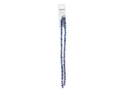 Crystal Lane DIY Rondelle 2 Strand 7in (apx78pcs) 4x6mm Opaque Dark Sapphire w/Half Iris