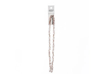 Crystal Lane DIY Rondelle 2 Strand 7in (apx78pcs) 4x6mm Transparent Crystal w/Half Copper Iris