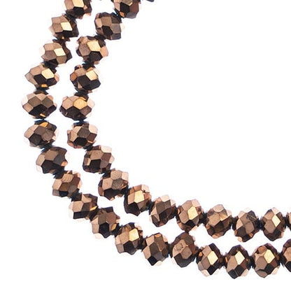 Crystal Lane DIY Rondelle 2 Strand 7in (apx78pcs) 4x6mm Opaque Copper Iris