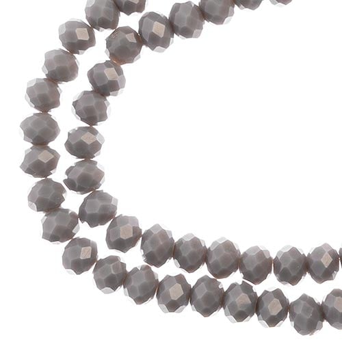 Crystal Lane DIY Rondelle 2 Strand 7in (apx78pcs) 4x6mm Opaque Grey