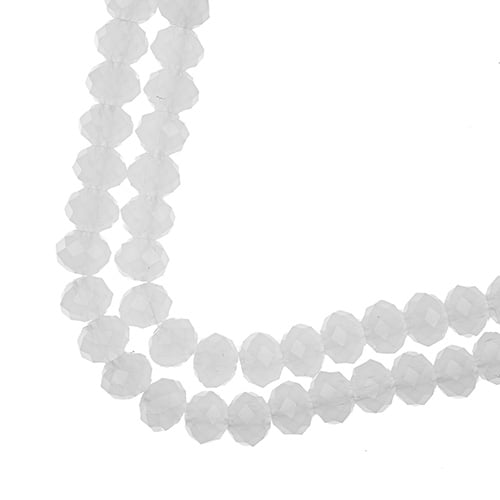 Crystal Lane DIY Rondelle 2 Strand 7in (apx58pcs) 6x8mm Opaque White Matt