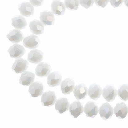 Crystal Lane DIY Rondelle 2 Strand 7in (apx58pcs) 6x8mm Opaque White AB