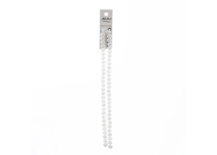 Crystal Lane DIY Rondelle 2 Strand 7in (apx58pcs) 6x8mm Opaque White Matt AB