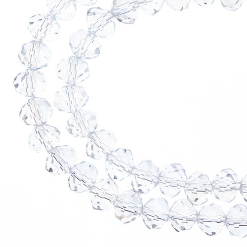 Crystal Lane DIY Rondelle 2 Strand 7in (apx58pcs) 6x8mm Transparent Crystal AB