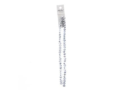 Crystal Lane DIY Rondelle 2 Strand 7in (apx58pcs) 6x8mm Transparent Half Silver Iris