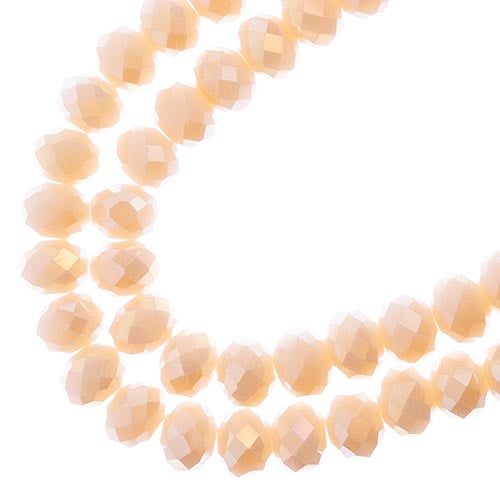 Crystal Lane DIY Rondelle 2 Strand 7in (apx58pcs) 6x8mm Opaque Cream AB
