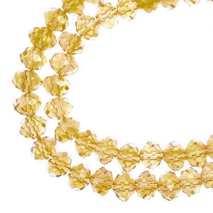 Crystal Lane DIY Rondelle 2 Strand 7in (apx58pcs) 6x8mm Transparent Topaz AB