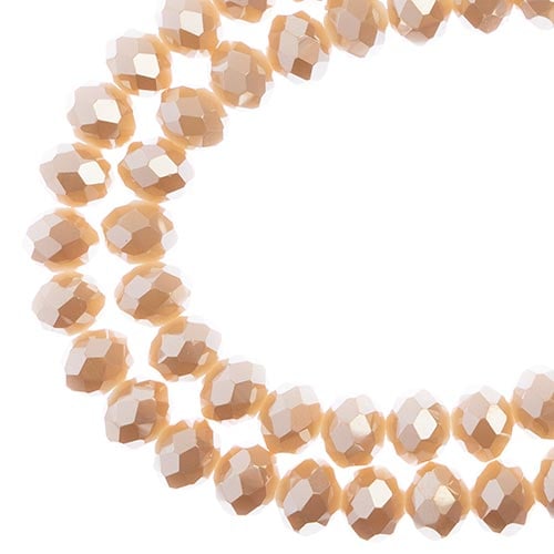 Crystal Lane DIY Rondelle 2 Strand 7in (apx58pcs) 6x8mm Opaque Light Champagne Luster