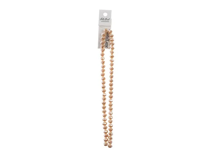 Crystal Lane DIY Rondelle 2 Strand 7in (apx58pcs) 6x8mm Opaque Light Champagne Luster