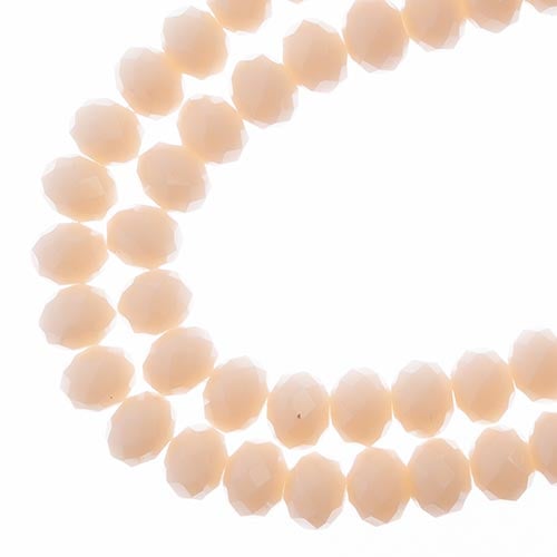Crystal Lane DIY Rondelle 2 Strand 7in (apx58pcs) 6x8mm Opaque Light Cream