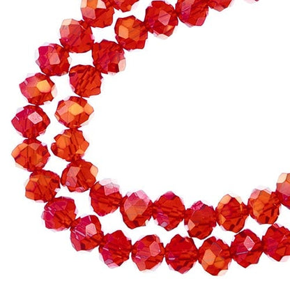 Crystal Lane DIY Rondelle 2 Strand 7in (apx58pcs) 6x8mm Transparent Red AB