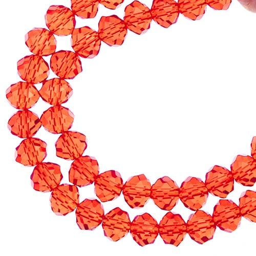 Crystal Lane DIY Rondelle 2 Strand 7in (apx58pcs) 6x8mm Transparent Red