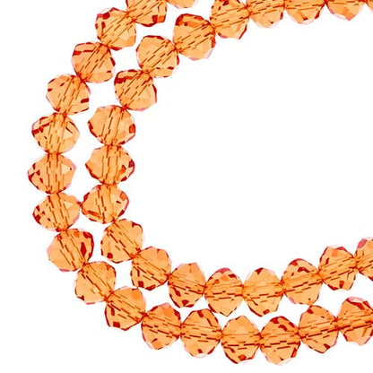 Crystal Lane DIY Rondelle 2 Strand 7in (apx58pcs) 6x8mm Transparent Orange