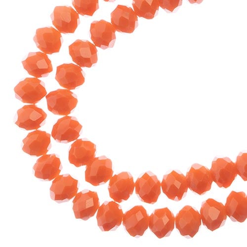 Crystal Lane DIY Rondelle 2 Strand 7in (apx58pcs) 6x8mm Opaque Orange