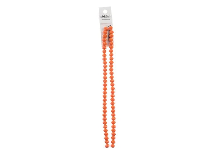 Crystal Lane DIY Rondelle 2 Strand 7in (apx58pcs) 6x8mm Opaque Orange