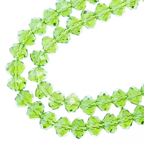 Crystal Lane DIY Rondelle 2 Strand 7in (apx58pcs) 6x8mm Transparent Green AB