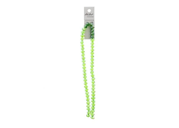 Crystal Lane DIY Rondelle 2 Strand 7in (apx58pcs) 6x8mm Transparent Green AB