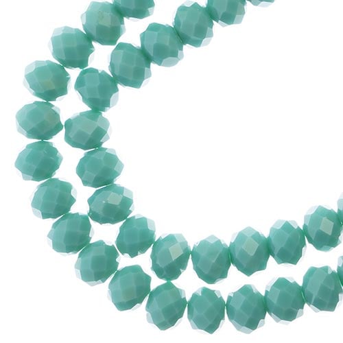 Crystal Lane DIY Rondelle 2 Strand 7in (apx58pcs) 6x8mm Opaque Turquoise Green