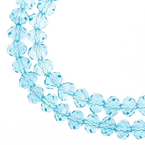 Crystal Lane DIY Rondelle 2 Strand 7in (apx58pcs) 6x8mm Transparent Blue AB