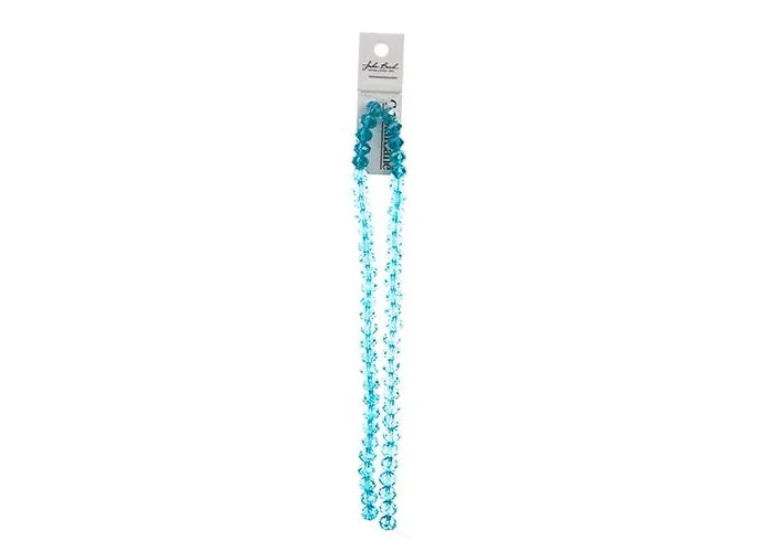 Crystal Lane DIY Rondelle 2 Strand 7in (apx58pcs) 6x8mm Transparent Blue AB