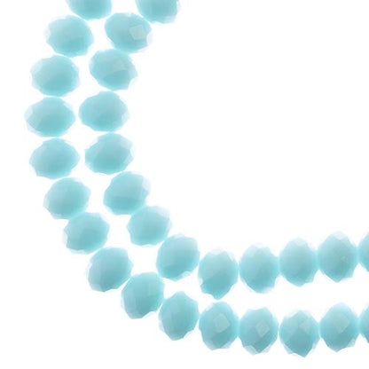 Crystal Lane DIY Rondelle 2 Strand 7in (apx58pcs) 6x8mm Opaque Light Blue