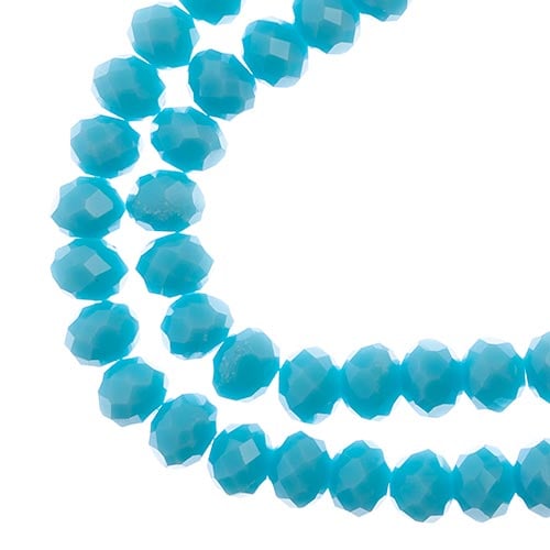 Crystal Lane DIY Rondelle 2 Strand 7in (apx58pcs) 6x8mm Opaque Blue