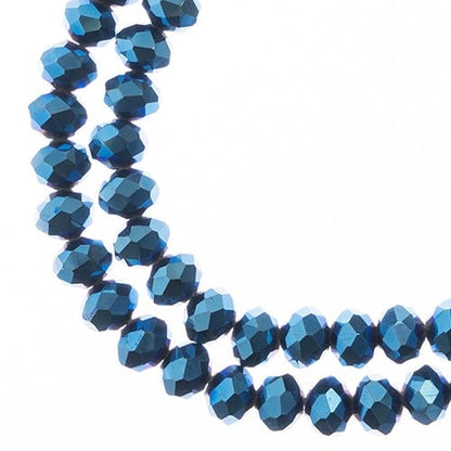Crystal Lane DIY Rondelle 2 Strand 7in (apx58pcs) 6x8mm Opaque Blue Iris