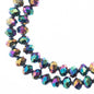Crystal Lane DIY Rondelle 2 Strand 7in (apx58pcs) 6x8mm Opaque Multi Color Iris