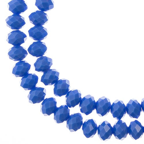 Crystal Lane DIY Rondelle 2 Strand 7in (apx58pcs) 6x8mm Opaque Dark Sapphire
