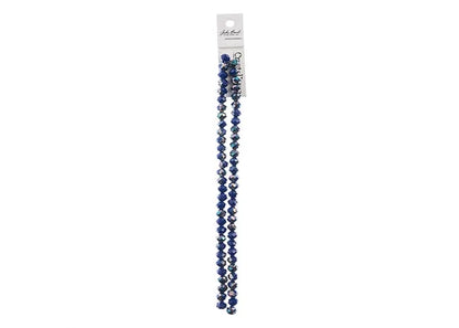 Crystal Lane DIY Rondelle 2 Strand 7in (apx58pcs) 6x8mm Opaque Dark Sapphire w/Half Iris