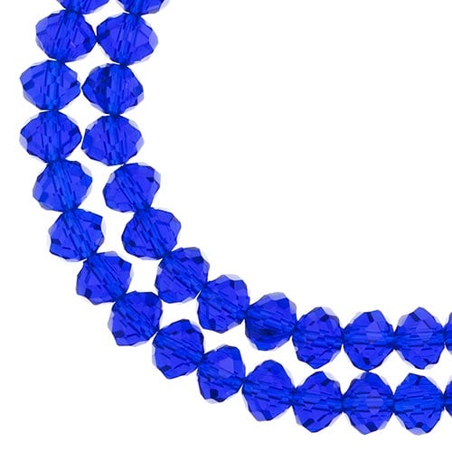 Crystal Lane DIY Rondelle 2 Strand 7in (apx58pcs) 6x8mm Transparent Dark Sapphire