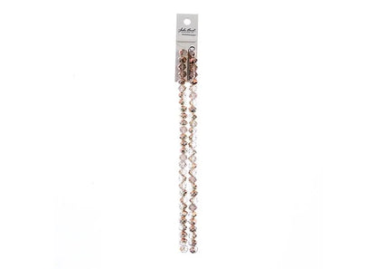 Crystal Lane DIY Rondelle 2 Strand 7in (apx58pcs) 6x8mm Transparent Crystal w/Half Copper Iris