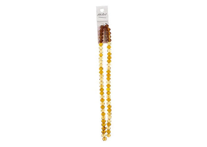 Crystal Lane DIY Rondelle 2 Strand 7in (apx58pcs) 6x8mm Transparent Amber