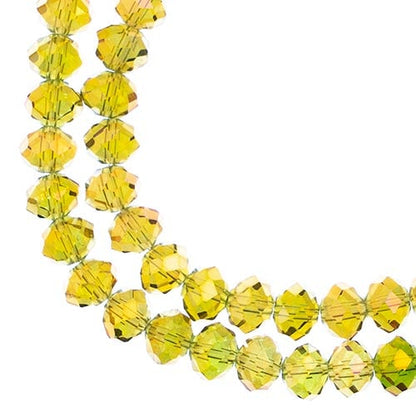 Crystal Lane DIY Rondelle 2 Strand 7in (apx58pcs) 6x8mm Transparent Light Amber w/Purple Luster