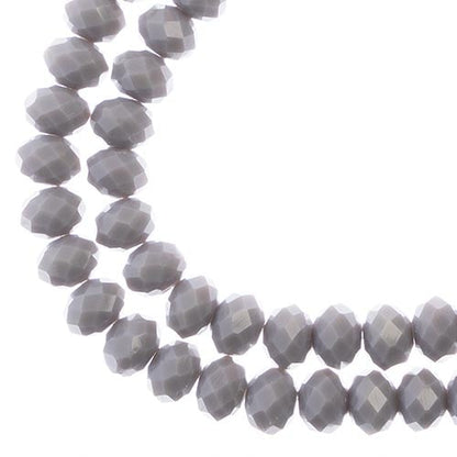 Crystal Lane DIY Rondelle 2 Strand 7in (apx58pcs) 6x8mm Opaque Grey