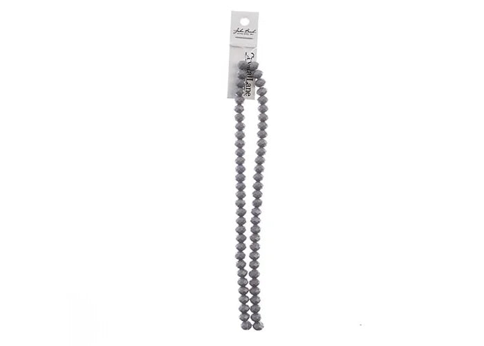 Crystal Lane DIY Rondelle 2 Strand 7in (apx58pcs) 6x8mm Opaque Grey
