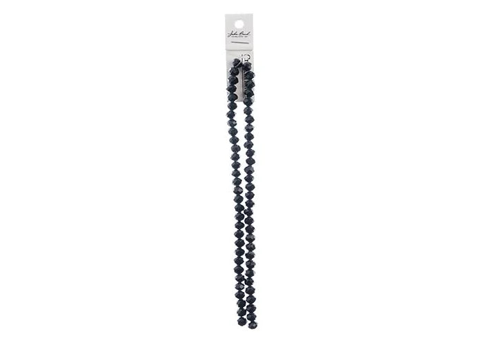 Crystal Lane DIY Rondelle 2 Strand 7in (apx58pcs) 6x8mm Opaque Black