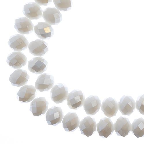 Crystal Lane DIY Rondelle 2 Strand 7in (apx46pcs) 8x10mm Opaque White Matt
