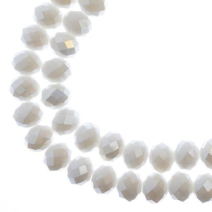 Crystal Lane DIY Rondelle 2 Strand 7in (apx46pcs) 8x10mm Opaque White Matt