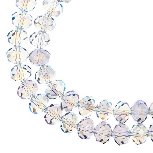 Crystal Lane DIY Rondelle 2 Strand 7in (apx46pcs) 8x10mm Transparent Green Luster