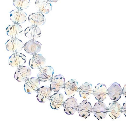 Crystal Lane DIY Rondelle 2 Strand 7in (apx46pcs) 8x10mm Transparent Green Luster