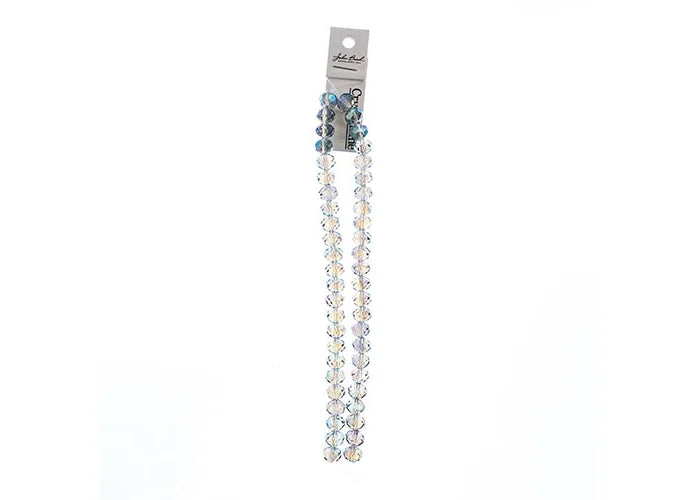 Crystal Lane DIY Rondelle 2 Strand 7in (apx46pcs) 8x10mm Transparent Green Luster