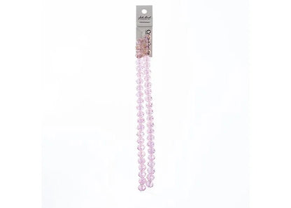 Crystal Lane DIY Rondelle 2 Strand 7in (apx46pcs) 8x10mm Transparent Pink AB