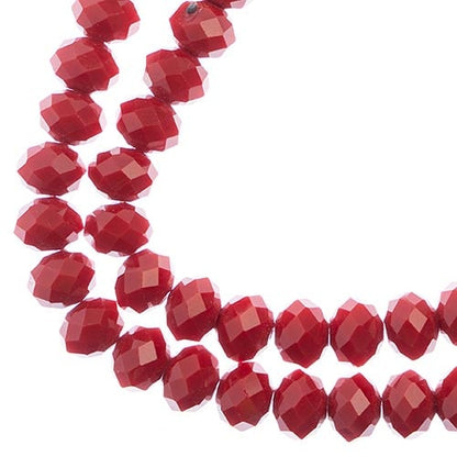Crystal Lane DIY Rondelle 2 Strand 7in (apx46pcs) 8x10mm Opaque Red