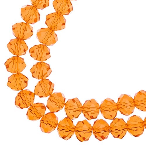 Crystal Lane DIY Rondelle 2 Strand 7in (apx46pcs) 8x10mm Transparent Orange