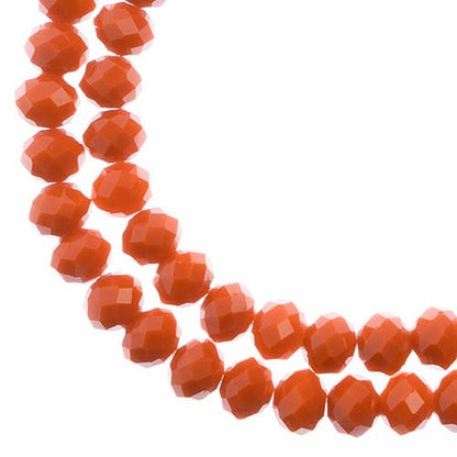Crystal Lane DIY Rondelle 2 Strand 7in (apx46pcs) 8x10mm Opaque Orange